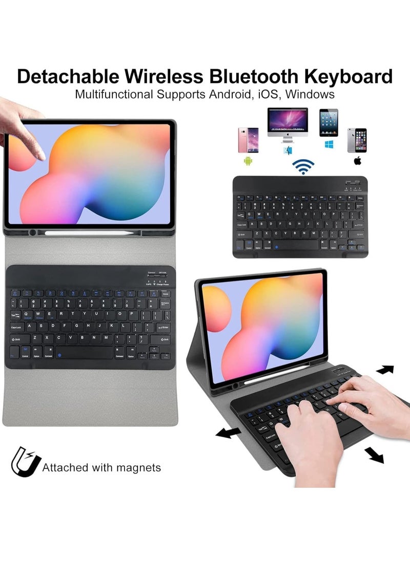 TIGER New Keyboard Case Compatible for Samsung Galaxy Tab S6 Lite 10.4" (SM-P610/P615/P613/P619, 2020/2022) – Business Leather Folio Cover with Detachable Magnetic Keyboard for Enhanced Productivity - Image 4