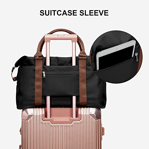 SEAFEW Sport Travel Duffle Large Gym Tote for Women, Weekender Carry-on for Airplane, Ladies Beach Overnight Luggage With Wet Bag Black Large Hospital Bag for Labor and Delivery - Image 5