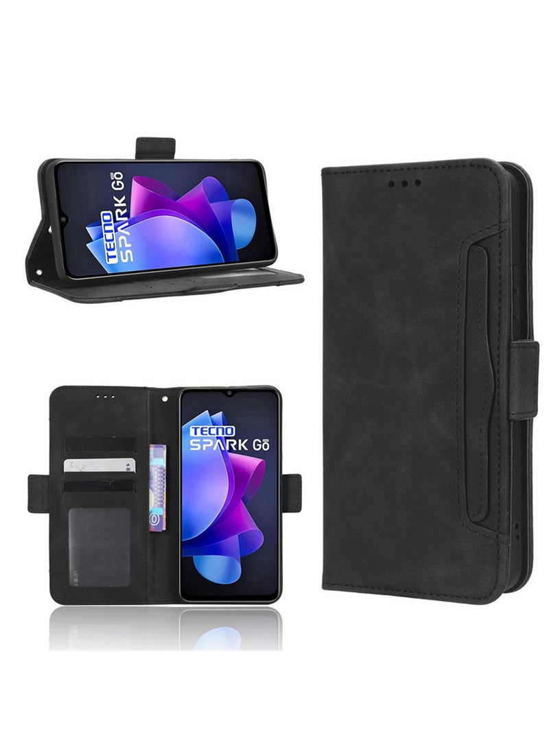 Generic - Tecno Spark Go 2023/Pop 7/Pop 7 Pro/BF7 Stand Flip leather Case Cover With Retro Kickstand Magnetic Phone shell Wallet Phone Case with Card Slots Holder With Release Hand Phone Holder Video Kickstand - Image 1