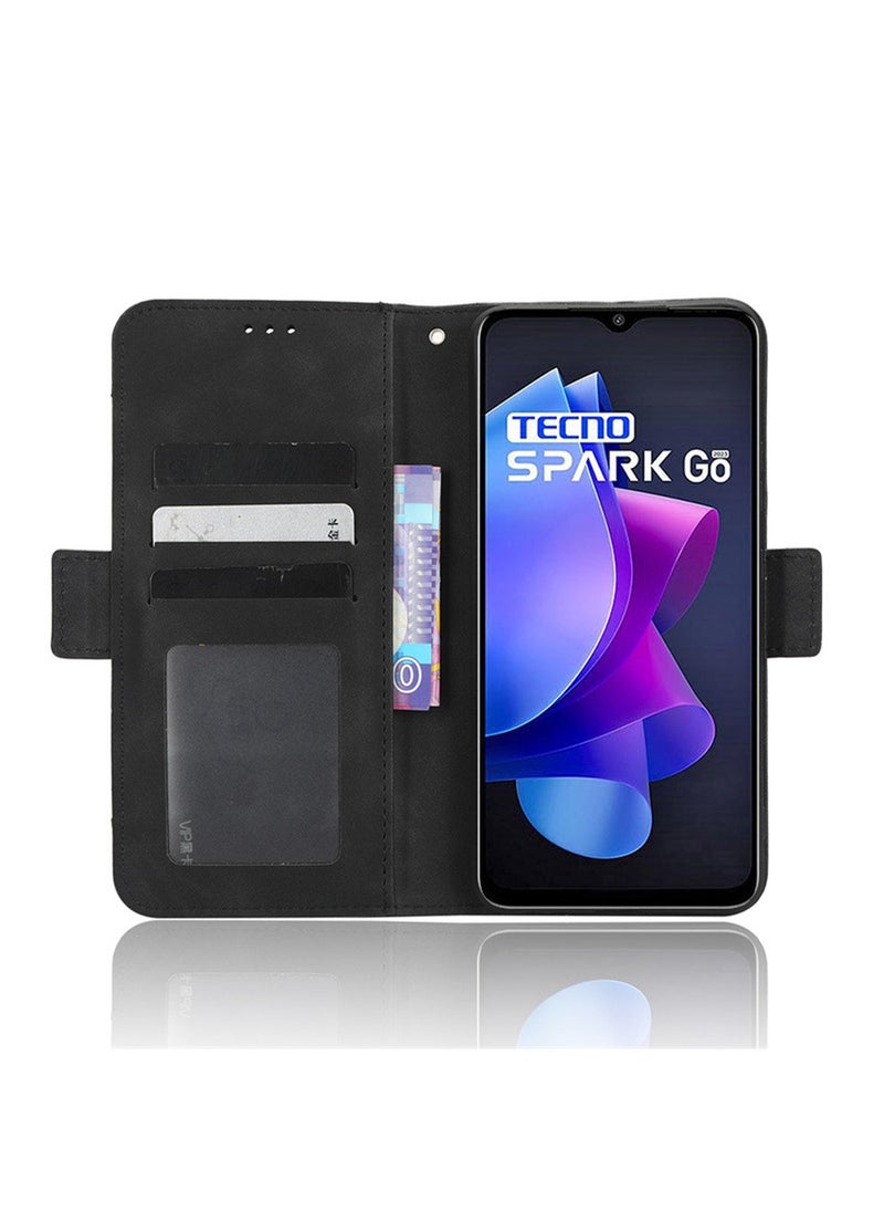 Generic - Tecno Spark Go 2023/Pop 7/Pop 7 Pro/BF7 Stand Flip leather Case Cover With Retro Kickstand Magnetic Phone shell Wallet Phone Case with Card Slots Holder With Release Hand Phone Holder Video Kickstand - Image 1