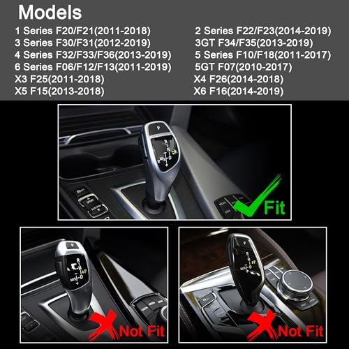 TOMALL Bling Gear Shift Knob Cover Compatible with BMW Car Gear Shifter Cover for 1 2 3 4 5 6 Series 3GT 5GT X3 X4 X5 X6 F30 F20 F21 F22 Gear Lever Cover for Car Bling Interior Accessories Model A - Image 3