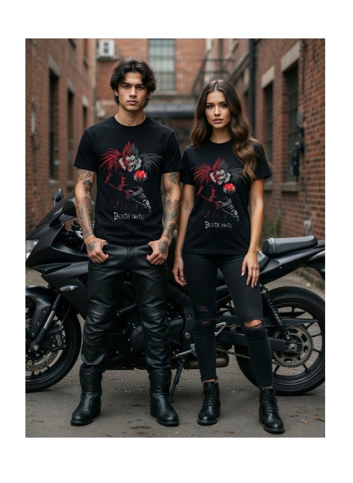 Dirty Lizard 1pc Unisex black t-shirt with Anime print 100% cotton 10 - Image 1