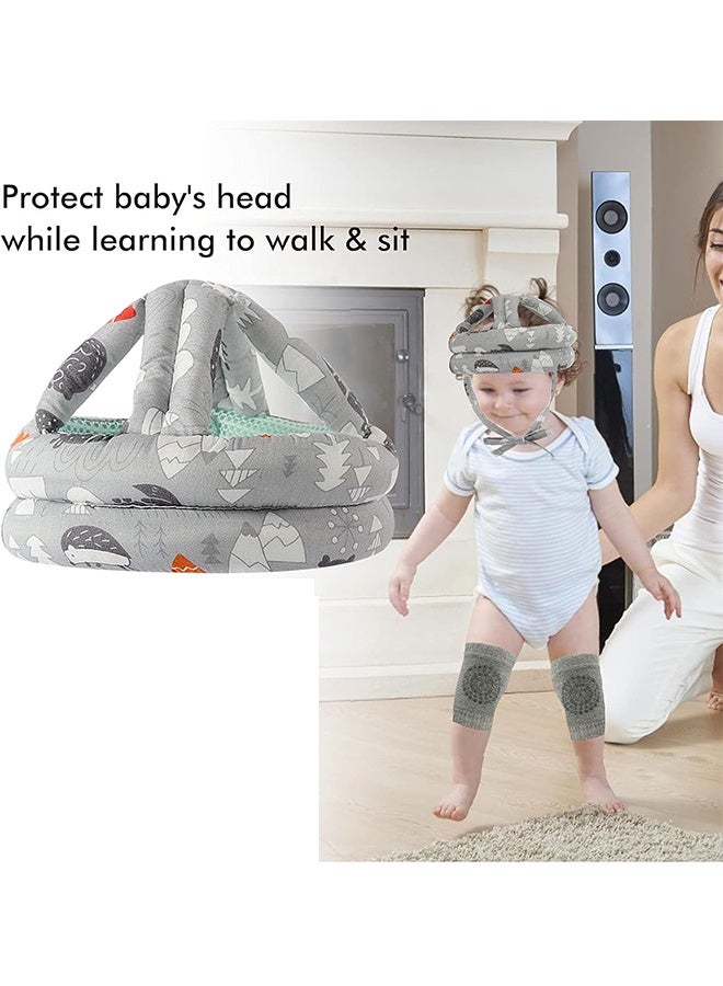 RATSAW Baby Head Protector Helmet Breathable Safety Head Guard Cushion with Adjustable Straps Protection Cap Harnesses Hat for Infant Toddlers Learn to Walk and Kid Gray Forest - Image 5