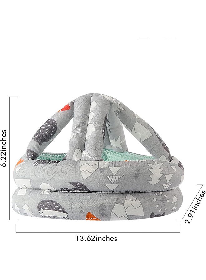 RATSAW Baby Head Protector Helmet Breathable Safety Head Guard Cushion with Adjustable Straps Protection Cap Harnesses Hat for Infant Toddlers Learn to Walk and Kid Gray Forest - Image 4