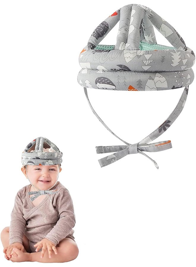 RATSAW Baby Head Protector Helmet Breathable Safety Head Guard Cushion with Adjustable Straps Protection Cap Harnesses Hat for Infant Toddlers Learn to Walk and Kid Gray Forest - Image 1
