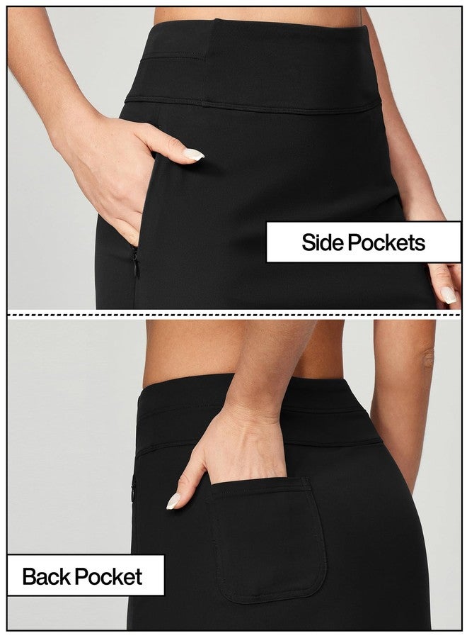Heathyoga Knee Length Skorts for Woman Golf Skirts for Women Long Skorts Skirts for Women with Pockets Tennis Skirt Skort Black - Image 5