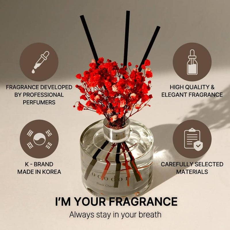 كوكودور ناشر عطر بالقصب بزهرة حقيقية محفوظة / هواء منعش / 6.7 أونصة (200 مل) / عبوة واحدة / طقم ناشر عطر، موزع زيت وأعواد ناشر عطر، ديكور المنزل والمكتب، عطر وهدايا - Image 2