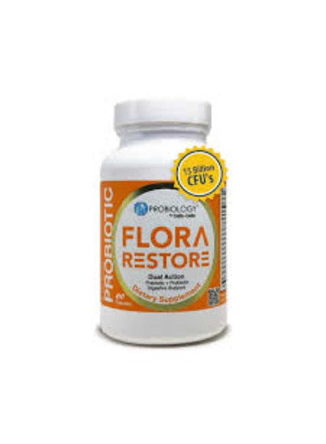 بيل+بيلا Belle+Bella، Probiology، Flora Restore، 15 مليار وحدة تشكيل مستعمرة (CFU)، 60 كبسولة - Image 1