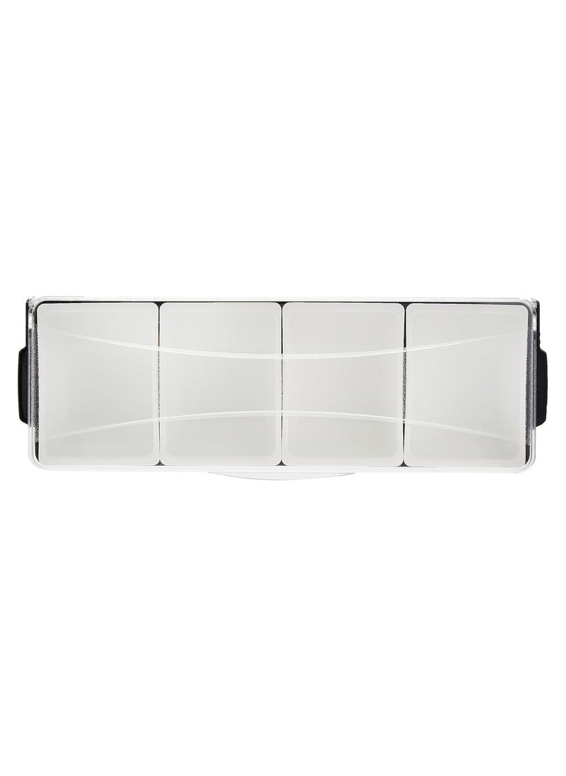 Garnish Trays With 6 Compartments 6 Removable Container, Black/Clear, Gse-09