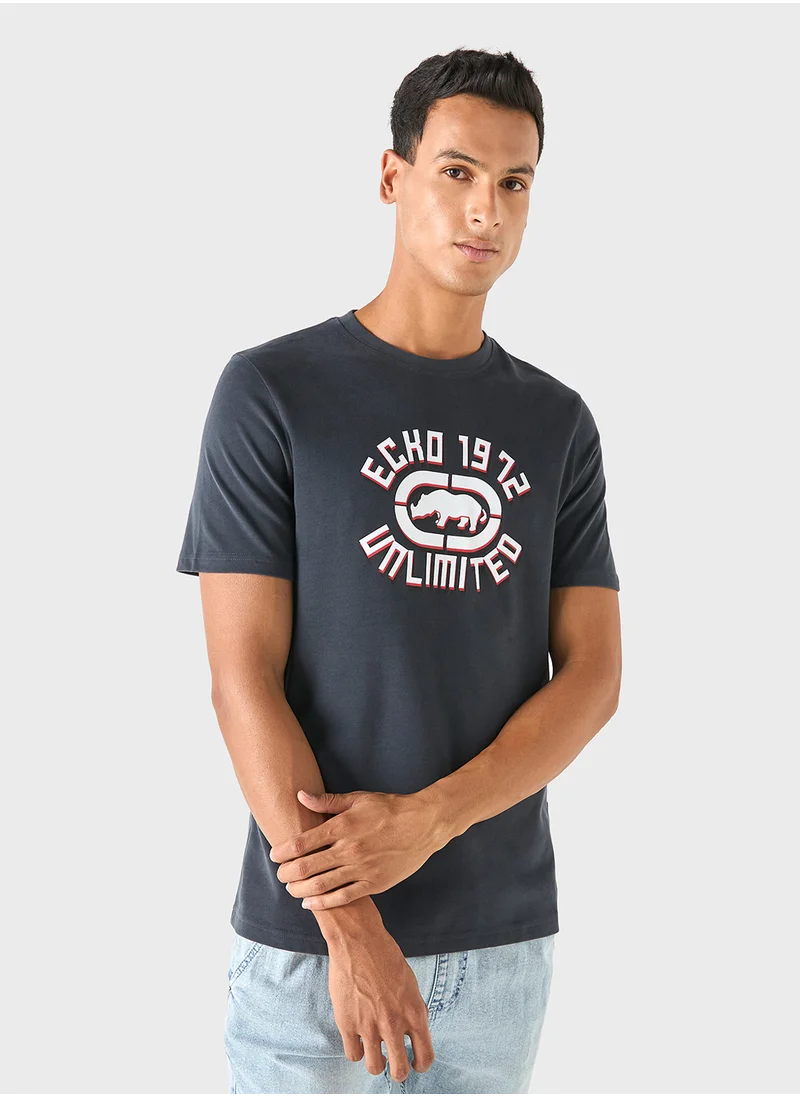 Ecko Unltd. Ecko Typographic Print T-shirt with Crew Neck and