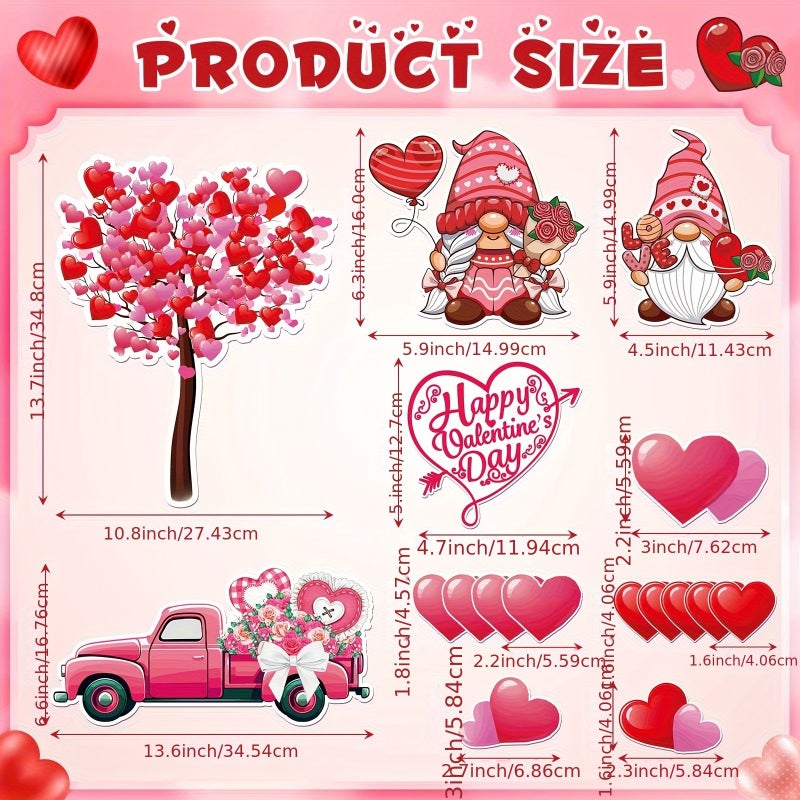 10pcs Red Valentine Day Gnome Pattern Dishwasher Magnet Decorations Refrigerator Stickers Sweet Wedding Anniversary Kitchen Fridge Door Decoration Gift - Image 2