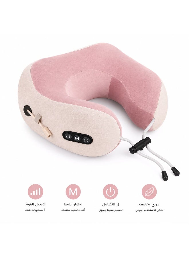 Smart Neck Massager Pillow Rechargeable Travel Neck Massage Pillow with 3 Intensity Levels Multiple Modes Portable Cordless Pillow for Travel Office Home - Image 4