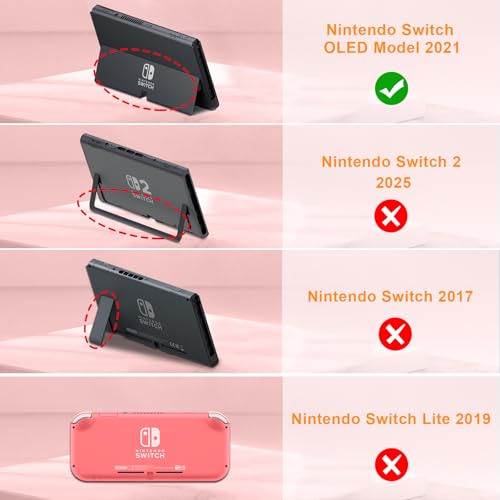 Fintie Kids Case for Nintendo Switch OLED Model 2021 with Game Card Slots - [Kids Friendly] Ultralight Shockproof Protective Cover, Ergonomic Grip Case for Switch OLED Model Console 7.0", Red - Image 2
