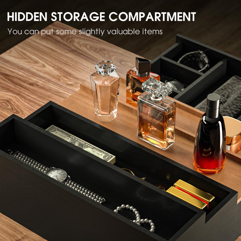 Sephyroth Cologne Organizer for Men 4 Tier of Elevated Cologne Display Shelf with Drawer Storage Perfume Organization and Storage Display Risers,Great Gift for Man(4Tier-BlackWalnut) - Image 3