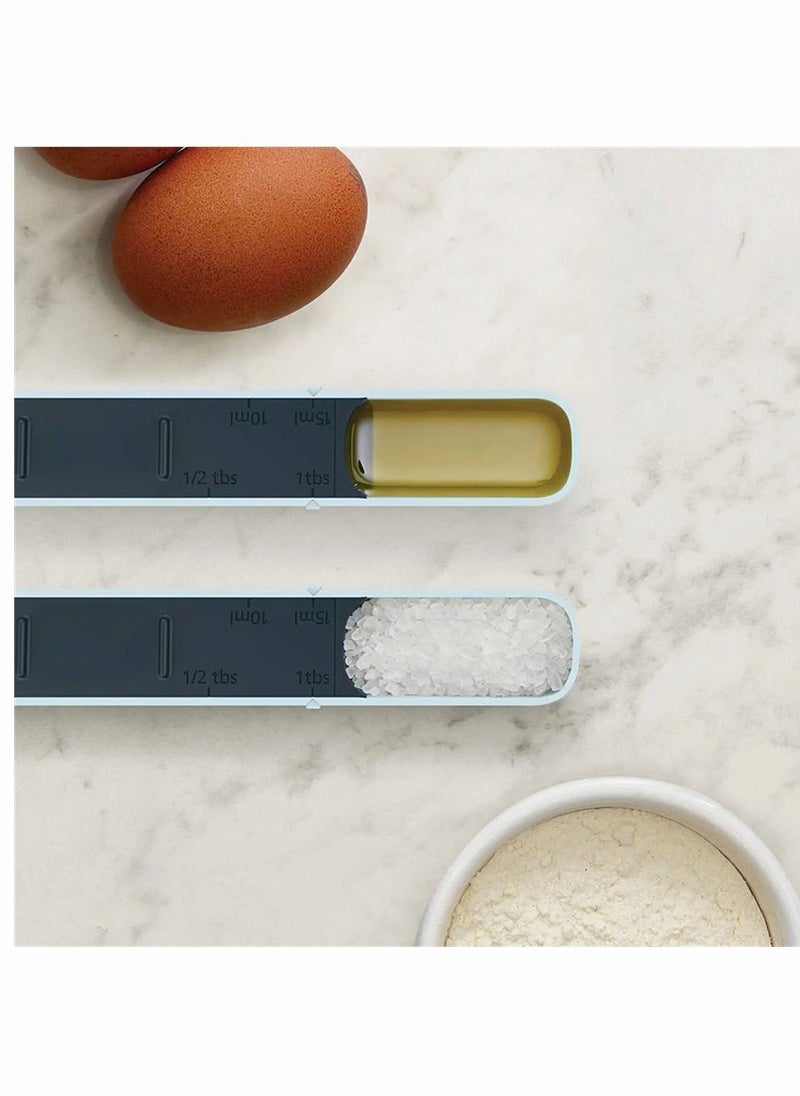 Y&D - Adjustable Measuring Spoon, Measures From 1 ml to 15 and 1/4 tsp tbsp, Dry Liquid Ingredients, Metering Spoon for Baking Cooking, Kitchen Gadgets (Blue) - Image 1