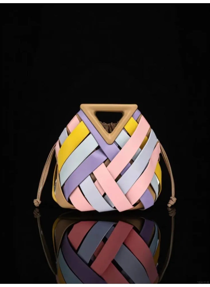 Women’s Woven Birdcage Shoulder Bag - Artistic Openwork Hollowed Design, Elegant Handheld Clutch - Image 4