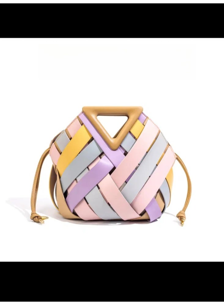 Women’s Woven Birdcage Shoulder Bag - Artistic Openwork Hollowed Design, Elegant Handheld Clutch - Image 2