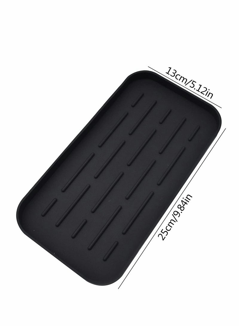 SYOSI Silicone Dish Drying Mat 2 Pack Silicone Drying Mat Multifunctional Heat Resistant Easy Clean Draining Board Mat Non Slip Dish Drainer Mat for Dishes Cup Plate Countertop Glass Stemware - Image 5