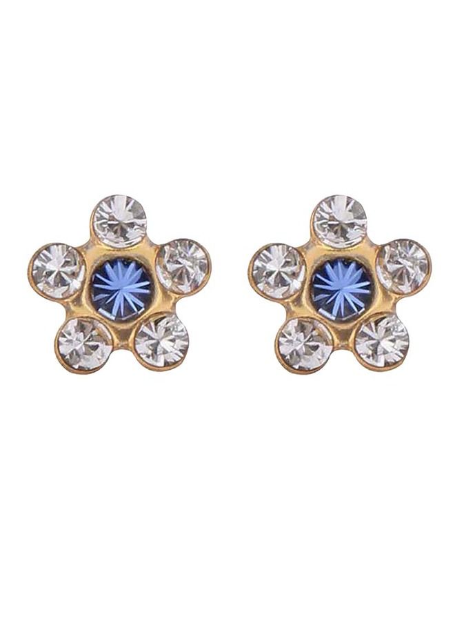Studex Daisy April Crystal- September Sapphire 24K Pure Gold Plated Ear Studs For Kids  - Image 1