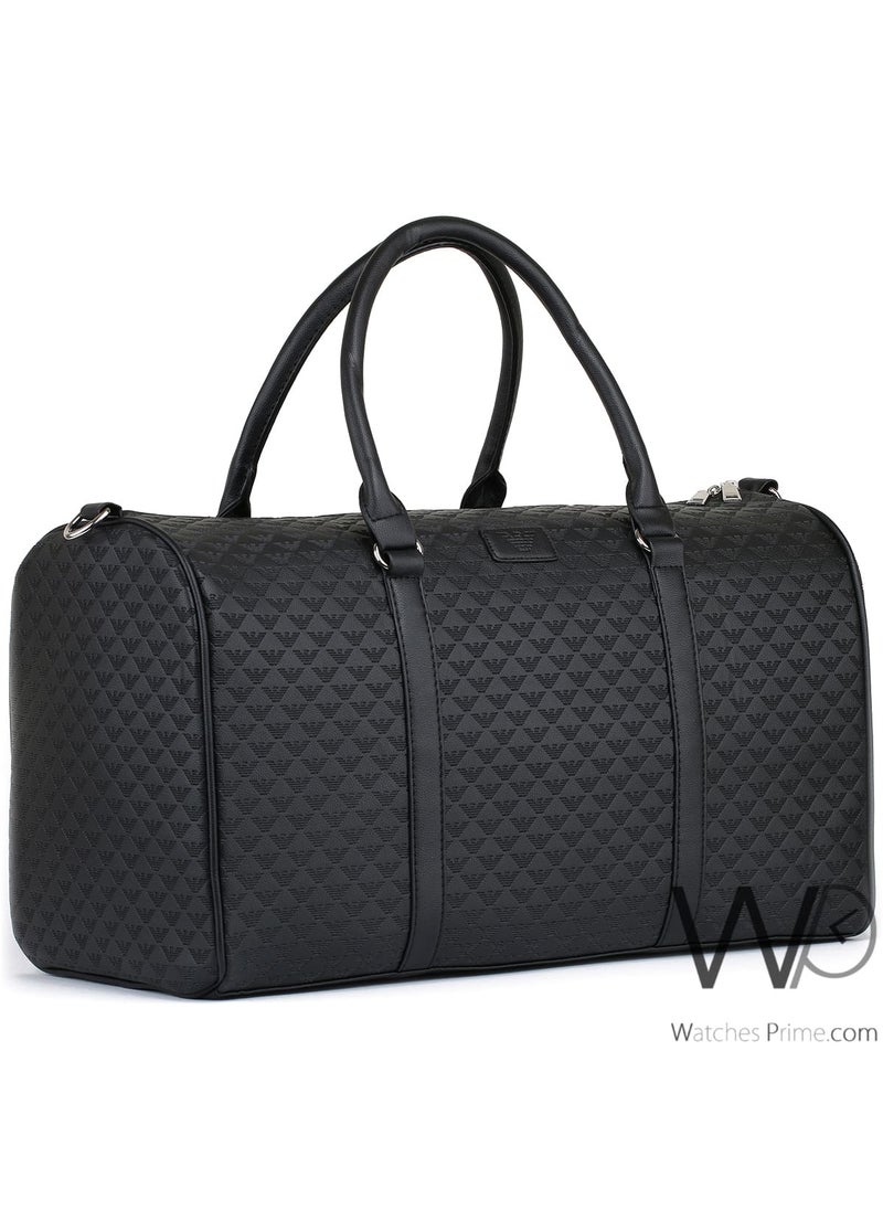 EMPORIO ARMANI Emporio Armani Black Leather Duffle Gym Bag  - Image 1