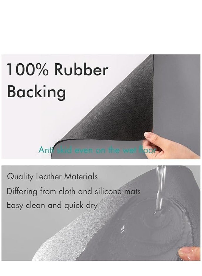 Dish Drying Mat | Size 40L x 30W, 3.5mm Thickness | Durable | Draining Mat | Washable | Quick-Dry | Easy to Clean | Coffee Mat, Polyester Fiber and Rubber, (Gray)  - Image 3