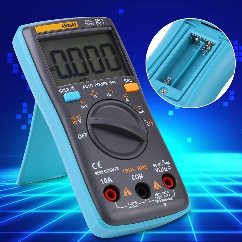 AN8002 6000 Counts Ohm Current Meter, Digital Ohm Current Measures Multimeter, True RMS Digital Multimeter for Automotive Household Electrical - Image 5