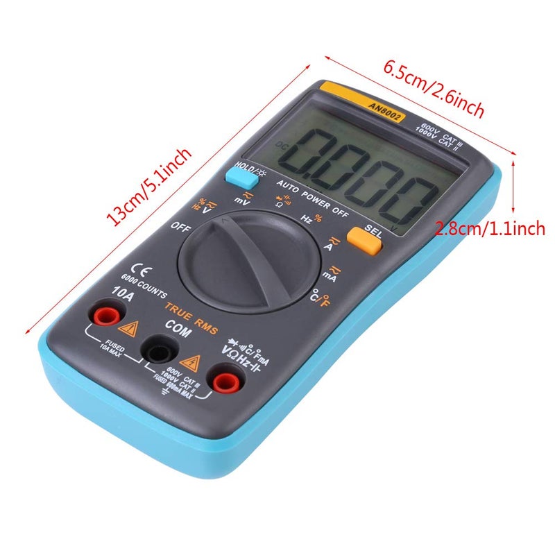 AN8002 6000 Counts Ohm Current Meter, Digital Ohm Current Measures Multimeter, True RMS Digital Multimeter for Automotive Household Electrical - Image 2
