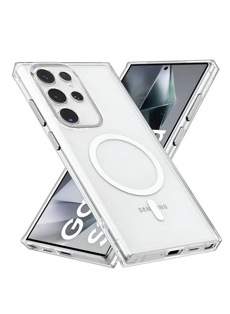 JAJEEK Samsung Galaxy S24 Ultra 5G 2024 Magnetic Case – Slim, Transparent, Flexible TPU Shockproof Magsafe-Compatible Back Phone Case (Clear) - Image 1