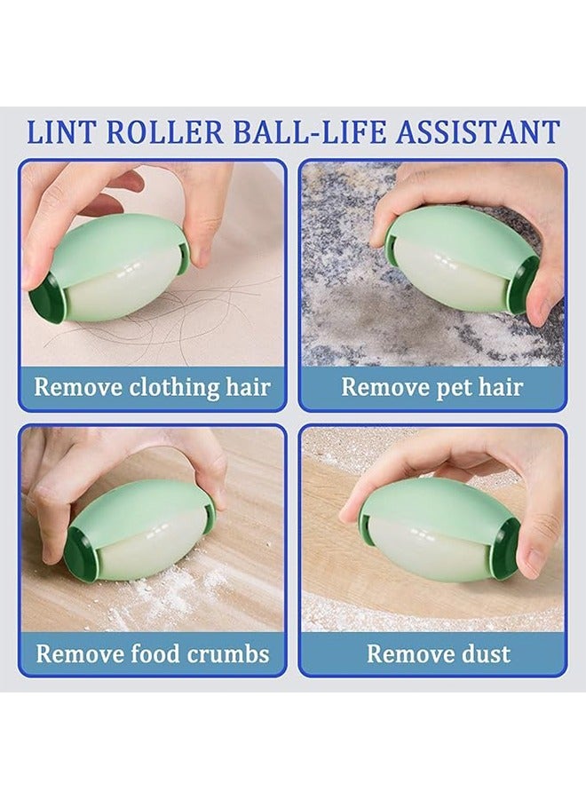 Reusable Lint Roller Ball, Upgrade Washable Sticky Roller Lint Rollers, Portable Home Travel Lint Roller Super Sticky Lint Rollers Ball for Plush Hair, Pet Hair, Clothes (Green+White) - Image 3