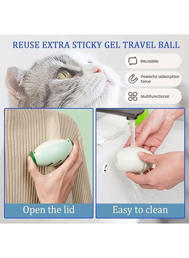 Reusable Lint Roller Ball, Upgrade Washable Sticky Roller Lint Rollers, Portable Home Travel Lint Roller Super Sticky Lint Rollers Ball for Plush Hair, Pet Hair, Clothes (Green+White) - Image 4