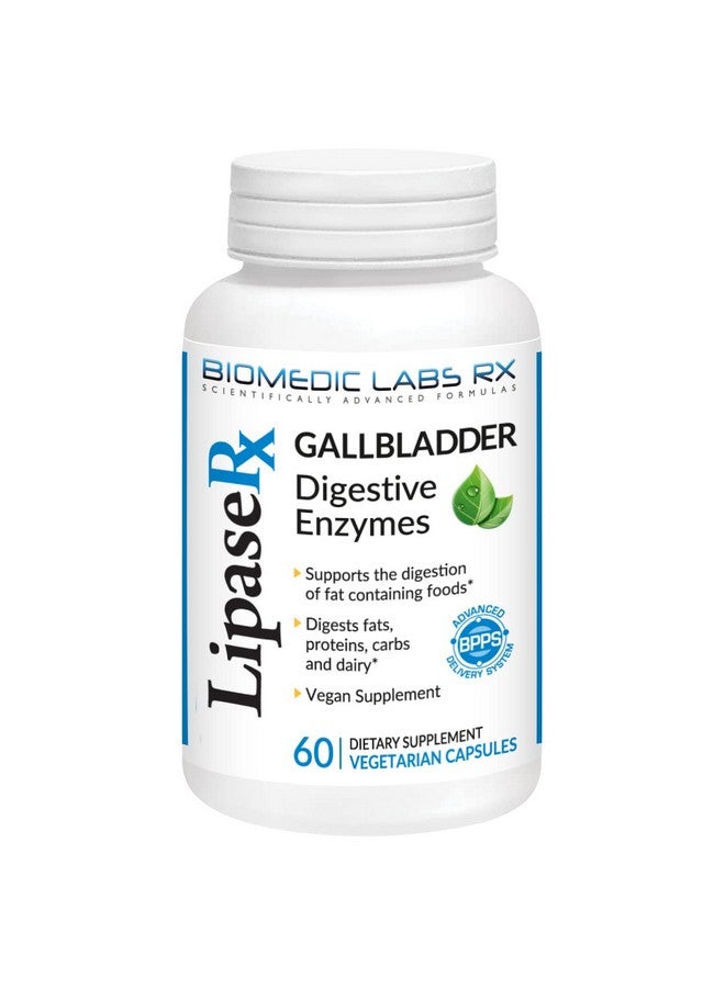 Biomedic Labs RX Gallbladder Formula Lipase Protease And Amylase Digestive Enzymes To Reduce Bloating Vegan Formula 60 Veg Capsules - Image 1