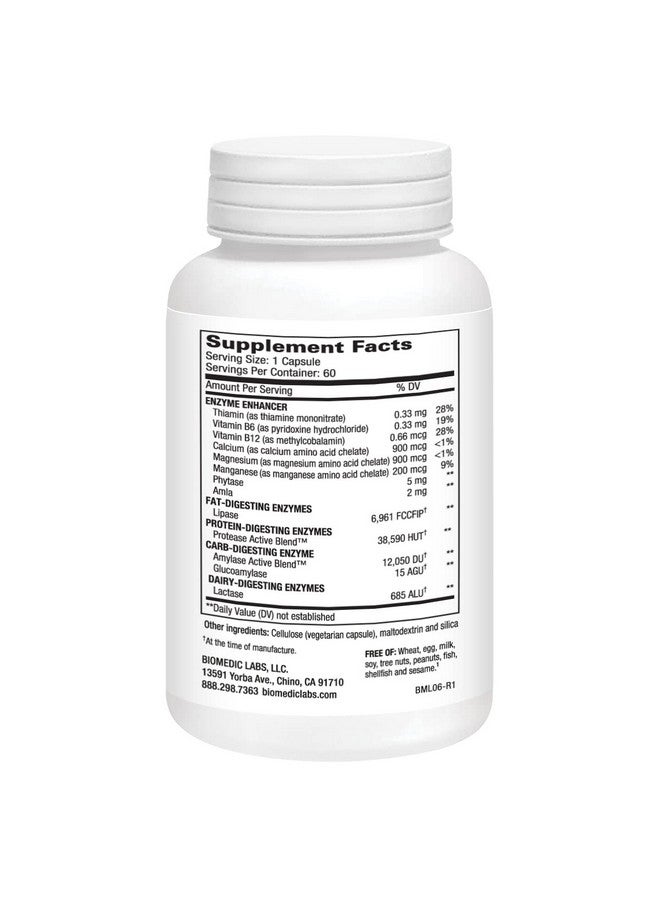 Biomedic Labs RX Gallbladder Formula Lipase Protease And Amylase Digestive Enzymes To Reduce Bloating Vegan Formula 60 Veg Capsules - Image 3