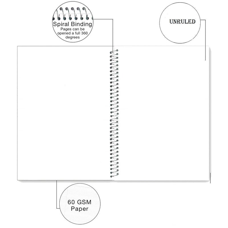 RUSH NOTE BOOKS Semi Rough A4 Size Spiral Notebook Unruled 500 Pages Notebook Unruled | Spiral Register Notebook 500 Pages | Copy Notebook 500 Pages Spiral Notebook | Unruled Plain Rough Notebook - Image 2