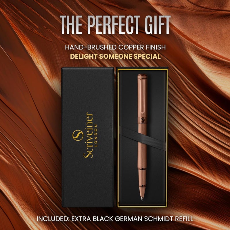 Scriveiner Copper Rollerball Pen - Stunning Luxury Pen, Schmidt Ink Refill, Best Roller Ball Gift Set for Men & Women, Professional, Executive Office, Nice Pens - Image 3