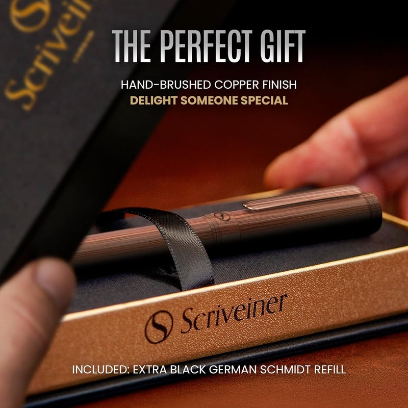 Scriveiner Copper Rollerball Pen - Stunning Luxury Pen, Schmidt Ink Refill, Best Roller Ball Gift Set for Men & Women, Professional, Executive Office, Nice Pens - Image 5