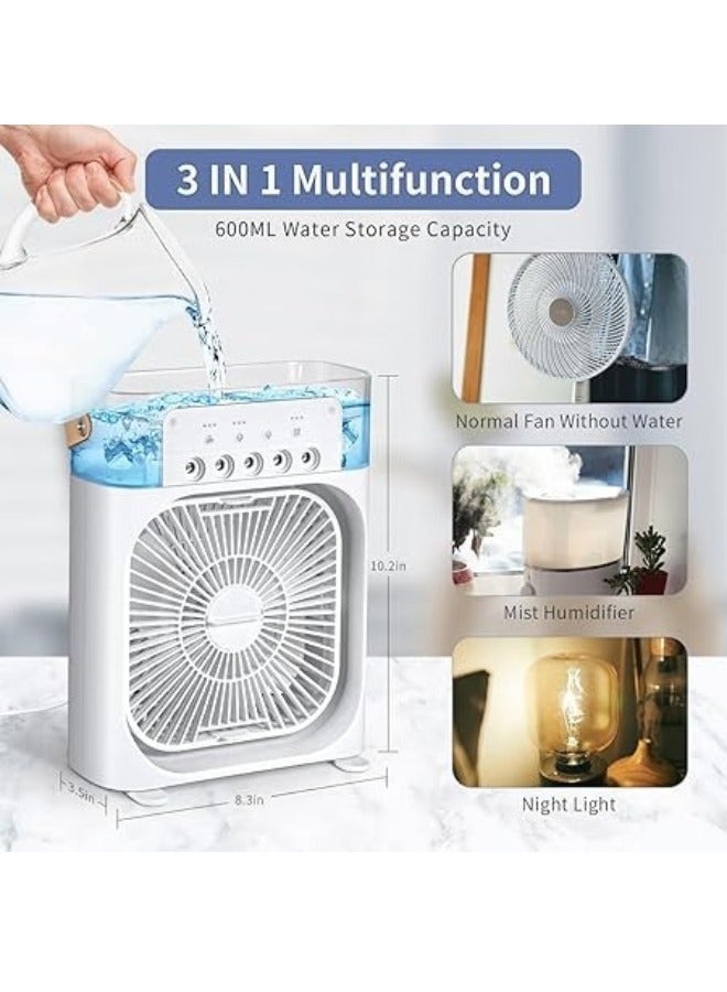 5*1 Fan Powerful Operation Portable Low Noise 500ml 5 Large Caliber Atomizers 7 Color Lights Timer 1H/2H/3H- White - Image 5