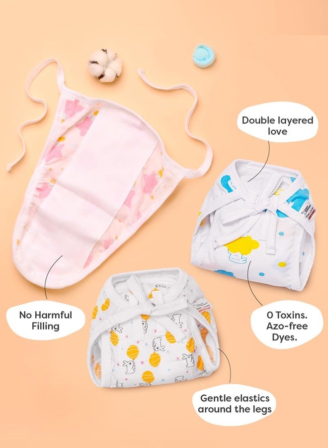 SuperBottoms BASIC Langot Starter Kit 6 Muslin & 6 Cotton Langots for new born 0-6 months Washable & Reusable new born baby essentials | Cotton & Muslin Nappies Pack of 12 - Image 3