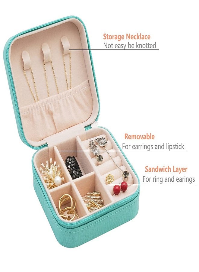 MAXADIL Jewelry Organizer | PU Leather Zipper Portable Storage Box | Case with Dividers Mini Jewelry Organizer Box for Women Travel Ring, Pendant, Earring, Necklace Storage Case (MULTICOLOR) - Image 2