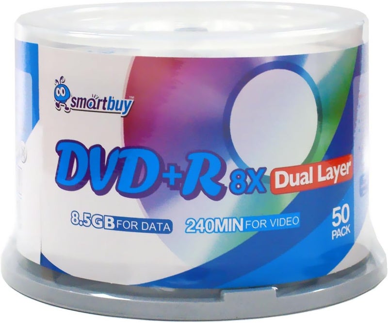 Smartbuy 8.5gb/240min 8X DVD+R DL Dual Layer Double Layer Logo Blank Media Disc Spindle (50-Disc) - Image 2