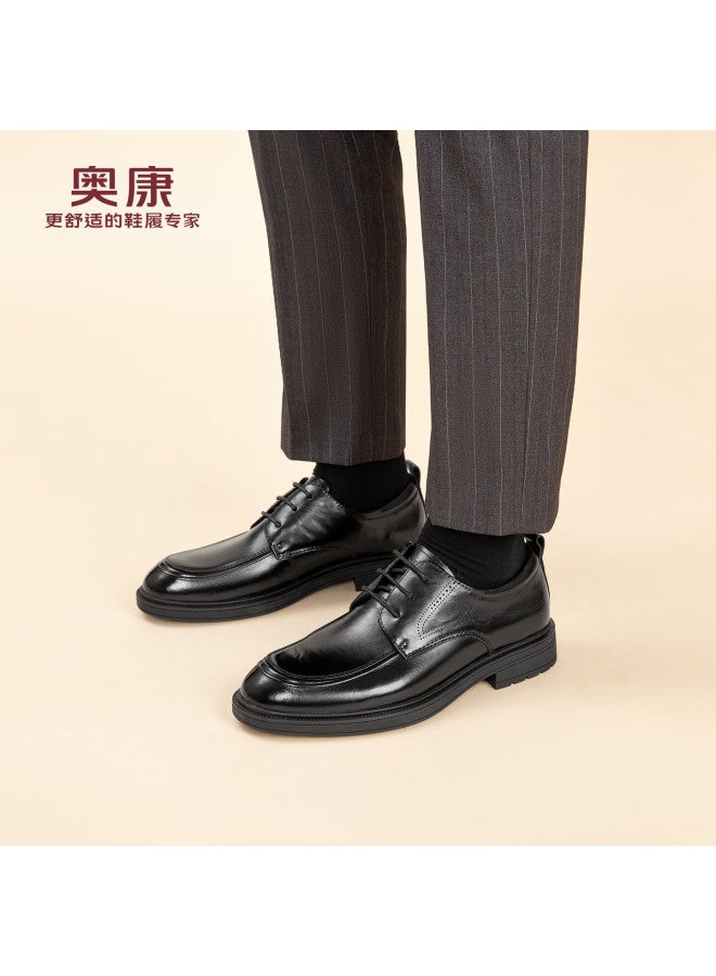 Aokang Men's Spring And Autumn Casual Leather Business Dress Shoes Comfortable Derby Wedding Groom Shoes Mt