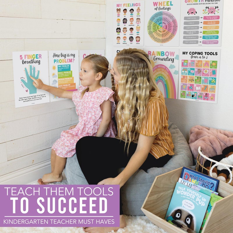 Hadley Designs 9 Calming Corner Posters for Classroom Decor - Feelings Chart for Kids, School Counselor Office Decor, Sensory Calm Down Corner Items Kids, Pastel Homeschool & Daycare Emotions Chart - Image 5