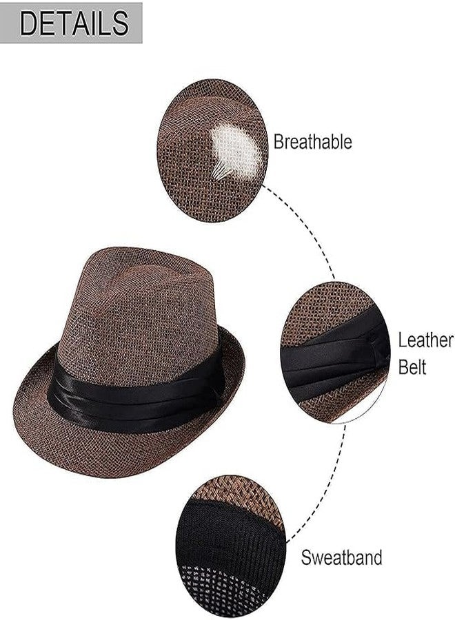 Shifter Western Style Trilby/Fedora Hat - Round Stylish Summer Travel Hat for Men, Women, Boys, and Girls (Beige) - Image 4