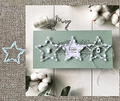 hinana Stars Frame Metal Die Cuts,Hollow Star Background Cutting Dies Cut Stencils for DIY Scrapbooking Photo Decorative Embossing Paper Dies for Scrapbooking Card Making - Image 5