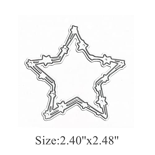 hinana Stars Frame Metal Die Cuts,Hollow Star Background Cutting Dies Cut Stencils for DIY Scrapbooking Photo Decorative Embossing Paper Dies for Scrapbooking Card Making - Image 2