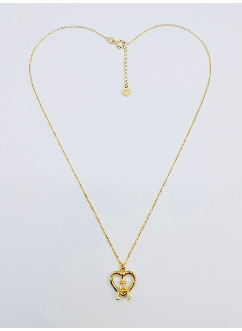 The Intermix Gems Gold Heart Motif Pendant Necklace - Image 1