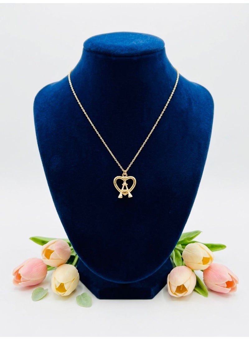 The Intermix Gems Gold Heart Motif Pendant Necklace - Image 2