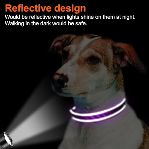 Joytale Reflective Dog Collar, Soft Neoprene Padded, Metal D-Ring, Nylon Pet Collar Adjustable for Puppy and Small Dogs, Purple, XS - Image 5
