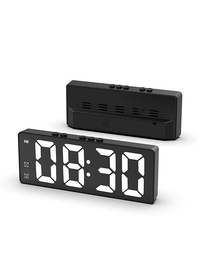 Digital Desk & shelf Alarm Clock for Bederoom, large Big Numbers Display with Dimmer for living Room, USB Port, brightness adjustable，dual alarm，temperature display, portable - Image 2