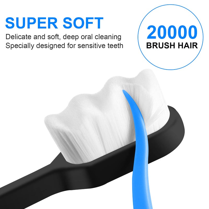 Molain Moain Extra Soft Manual Toothbrush, 6 Pieces Soft Bristle Toothbrush Ultra Soft Toothbrush For Adults,Assorted - Image 2