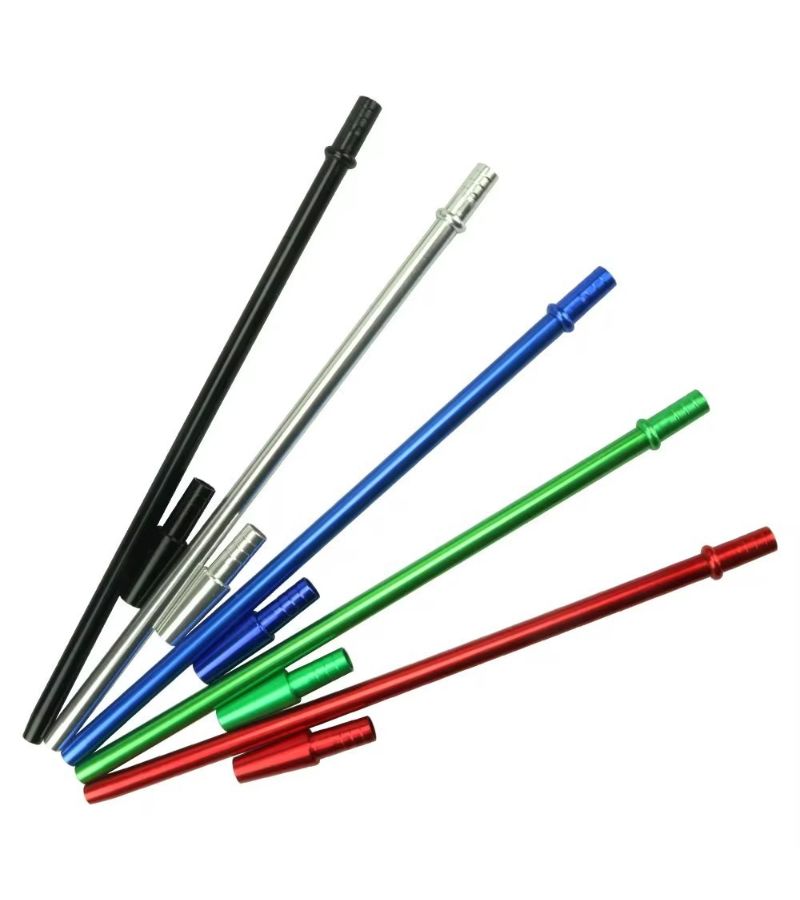 Aluminum Alloy Long Handle Hookah Pipe Arabic Shisha Handle Black Multiple Colors Available Personalized Design Reusable - Image 1